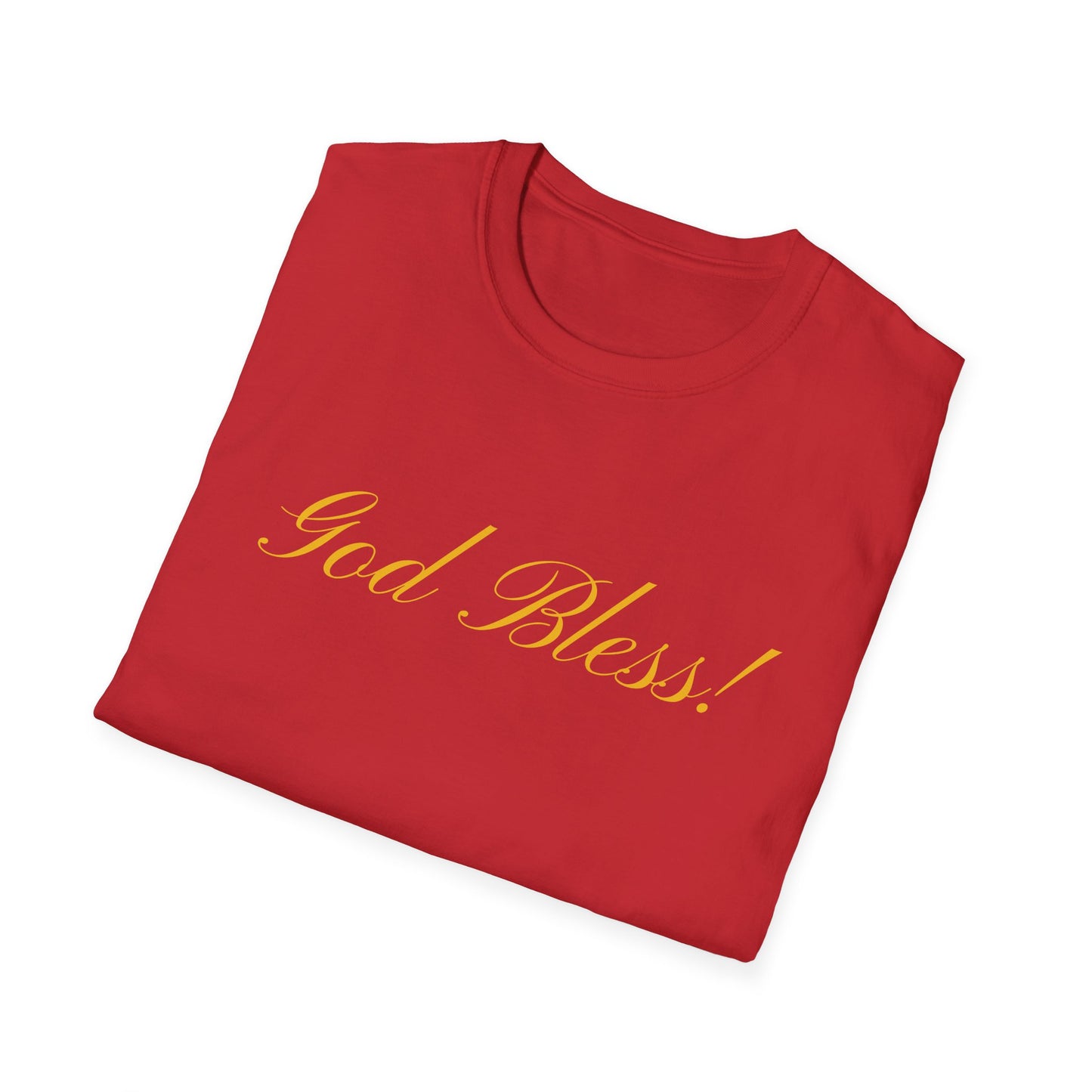 God Bless! Unisex Softstyle T-Shirt - Perfect for Faith and Inspiration