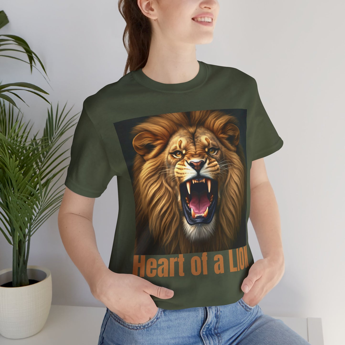 Heart of a Lion Unisex Jersey Tee - Bold Graphic Tee for Animal Lovers
