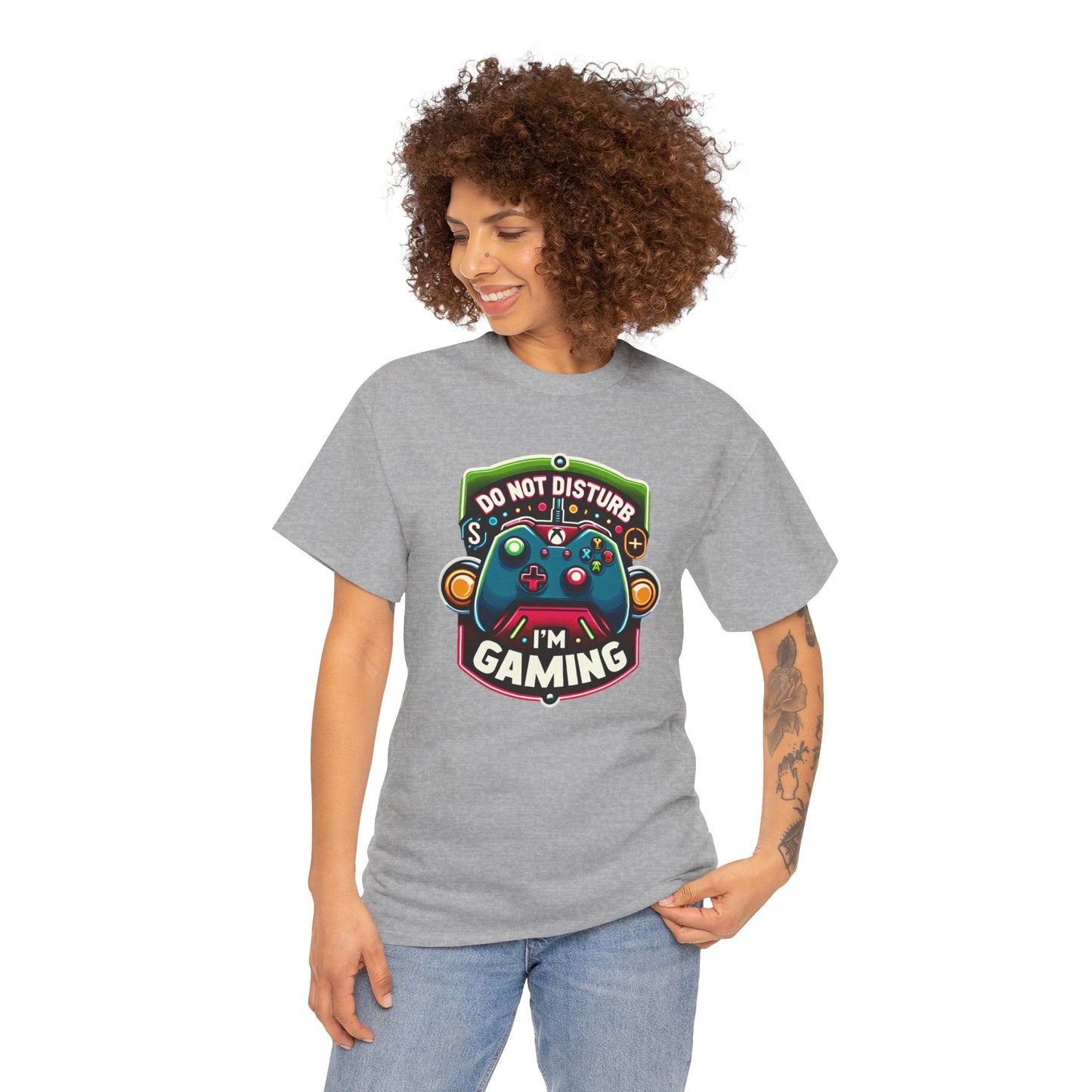 Do Not Disturb I'm Gaming Unisex Heavy Cotton Tee - Perfect Gift for Gamers