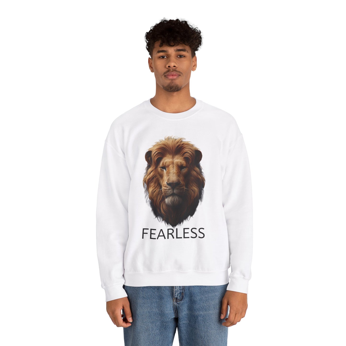 Fearless Lion Unisex Crewneck Sweatshirt - Motivational Apparel